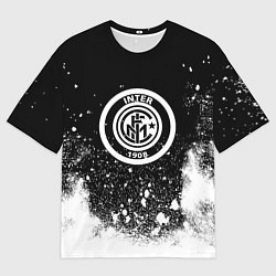 Женская футболка оверсайз Inter белый всплеск краско