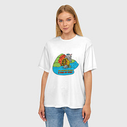 Футболка оверсайз женская Под лежачий камень полноцветный орнамент, цвет: 3D-принт — фото 2