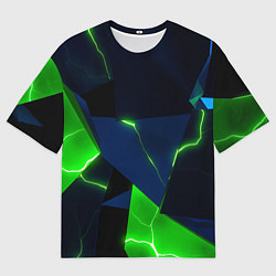 Футболка оверсайз женская Neon tile green, цвет: 3D-принт