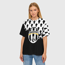 Футболка оверсайз женская Juventus logo краски, цвет: 3D-принт — фото 2