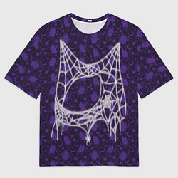 Футболка оверсайз женская Хэллоуин - Паутина, цвет: 3D-принт