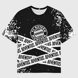 Женская футболка оверсайз Бавария Мюнхен x Ювентус