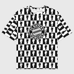 Футболка оверсайз женская Бавария Мюнхен люди паттерн текстура, цвет: 3D-принт