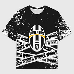Футболка оверсайз женская Juventus подедитель краски, цвет: 3D-принт