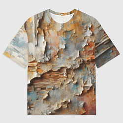 Футболка оверсайз женская Старая штукатурка на стене - абстракция, цвет: 3D-принт