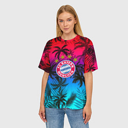Футболка оверсайз женская Бавария Мюнхен неон тропики, цвет: 3D-принт — фото 2