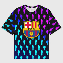 Футболка оверсайз женская Barcelona люди градиент неон, цвет: 3D-принт