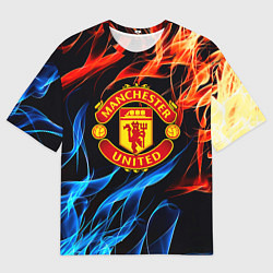 Женская футболка оверсайз Манчестер Юнайтед огонь битва