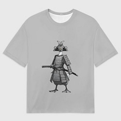 Футболка оверсайз женская Гусь-самурай с катаной, цвет: 3D-принт