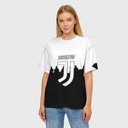 Футболка оверсайз женская Ювентус команды, цвет: 3D-принт — фото 2