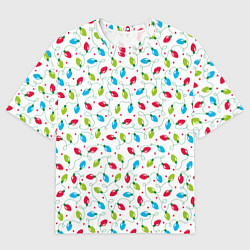 Женская футболка оверсайз Гирлянда триколор