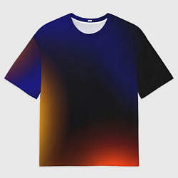 Женская футболка оверсайз Color black red blue