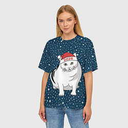 Футболка оверсайз женская Кот мем - 2026, цвет: 3D-принт — фото 2