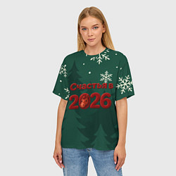 Футболка оверсайз женская Счастья в 2026 году, цвет: 3D-принт — фото 2