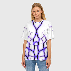 Футболка оверсайз женская Color white purple, цвет: 3D-принт — фото 2