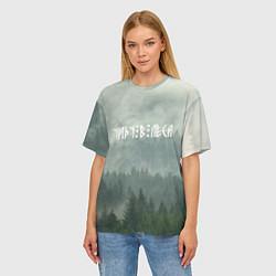 Футболка оверсайз женская Уйду в леса, цвет: 3D-принт — фото 2