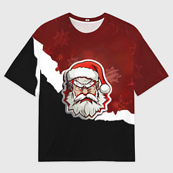 Футболка оверсайз женская Злой дед мороз красный и черный, цвет: 3D-принт