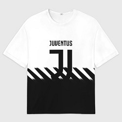 Женская футболка оверсайз Ювентус полосы геометрия линии