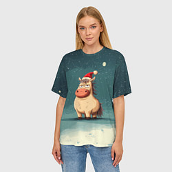 Футболка оверсайз женская Забавная мем - лошадка, цвет: 3D-принт — фото 2