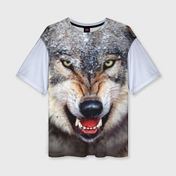 Женская футболка оверсайз Взгляд волка