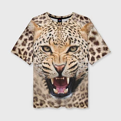 Женская футболка оверсайз Взгляд леопарда