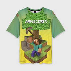 Женская футболка оверсайз Minecraft Tree