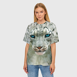 Футболка оверсайз женская Снежный барс, цвет: 3D-принт — фото 2