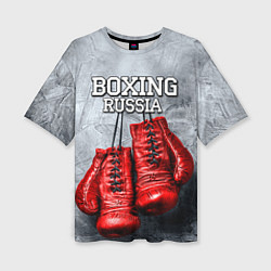 Футболка оверсайз женская Boxing Russia, цвет: 3D-принт