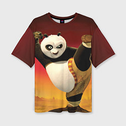 Женская футболка оверсайз Кунг фу панда