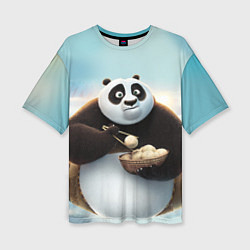Женская футболка оверсайз Кунг фу панда