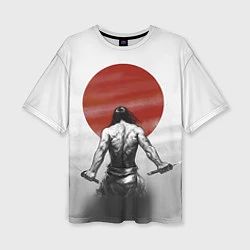 Женская футболка оверсайз Ярость самурая