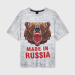 Женская футболка оверсайз Bear: Made in Russia