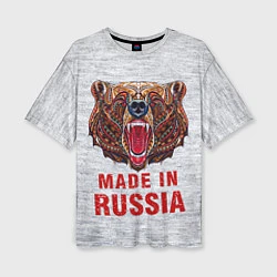 Женская футболка оверсайз Bear: Made in Russia