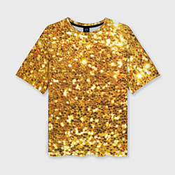 Женская футболка оверсайз Золотое мерцание