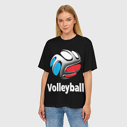 Футболка оверсайз женская Волейбольный мяч российский триколор, цвет: 3D-принт — фото 2