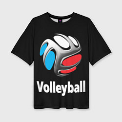 Футболка оверсайз женская Волейбольный мяч российский триколор, цвет: 3D-принт