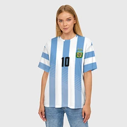 Футболка оверсайз женская Месси - сборная Аргентины, цвет: 3D-принт — фото 2