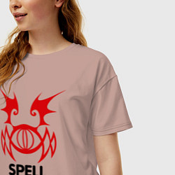 Футболка оверсайз женская Dark Elf Mage - Spell Howler, цвет: пыльно-розовый — фото 2