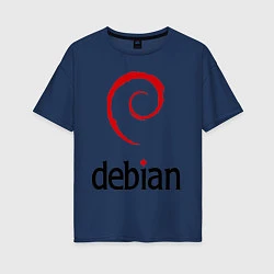 Женская футболка оверсайз Debian