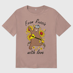 Футболка оверсайз женская From Russia with love, цвет: пыльно-розовый