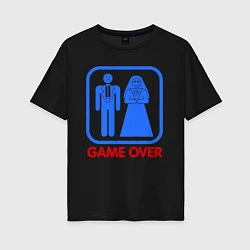 Футболка оверсайз женская Game over, цвет: черный