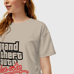 Футболка оверсайз женская GTA Vice City, цвет: миндальный — фото 2