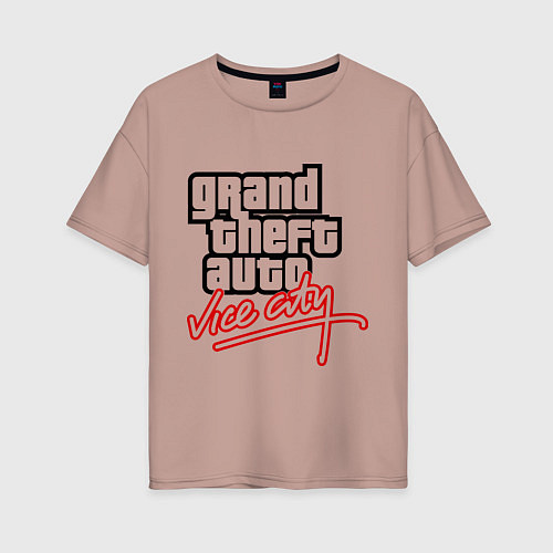Женская футболка оверсайз GTA Vice City / Пыльно-розовый – фото 1