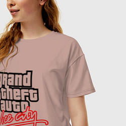 Футболка оверсайз женская GTA Vice City, цвет: пыльно-розовый — фото 2