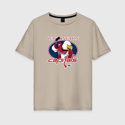 Женская футболка оверсайз Washington Capitals Hockey / Миндальный – фото 1