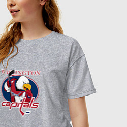 Футболка оверсайз женская Washington Capitals Hockey, цвет: меланж — фото 2