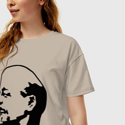 Футболка оверсайз женская Ленин: скульптура, цвет: миндальный — фото 2