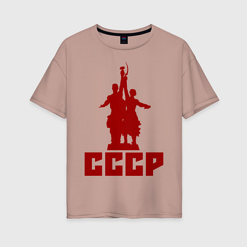 Женская футболка оверсайз СССР / Пыльно-розовый – фото 1