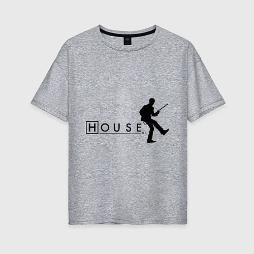 Женская футболка оверсайз House MD / Меланж – фото 1