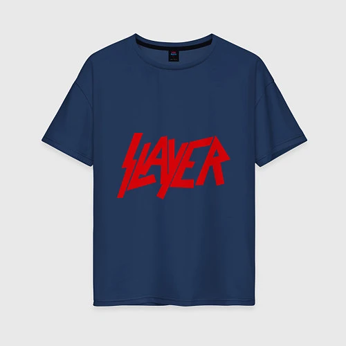 Женская футболка оверсайз Slayer / Тёмно-синий – фото 1